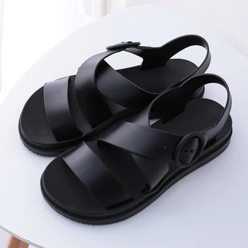MCCKLE Sandale Plate pentru Femei Pantofi Gladiator sandale Catarama Moale Jelly Sandals Femei Casual Femei Plat Platforma Pantofi de Plaja