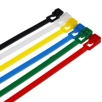 100 Buc 200mm Eliberabil Cablu Cravate Colorate Plastic Reutilizabile Legături de Cablu 6 Culori