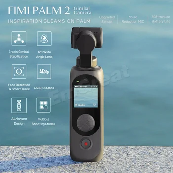 În Stoc FIMI de PALMIER 2 Gimbal Camera palm2 FPV 4K 100Mbps WiFi Stabilizator 308 min de Reducere a Zgomotului MICROFON de Detectare a Feței Inteligent Track