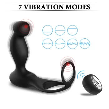 Masculin, Prostata pentru Masaj Vibrator Wireless de Control de la Distanță Anal Vibrator Intarziere Ejaculare Inel de Silicon Adult Jucărie Sexuală pentru Bărbați Gay