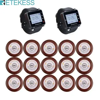 RETEKESS Wireless Chelner Sistem de apelare 2 T128 Ceas Receptoare+15 JL131 Butoanele de apelare Pager Pentru Restaurant, Spital, Magazin de Cafea