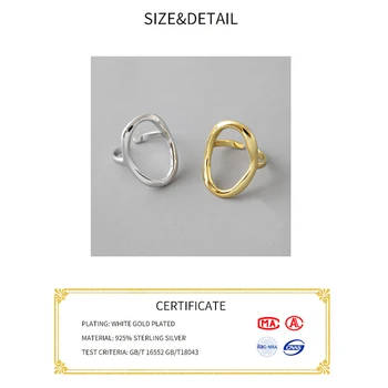 Neregulate Gol Afară de Elipsă argint 925 inele pentru femei redimensionabilă manual bague femme argent 925 accesorios bijuterii