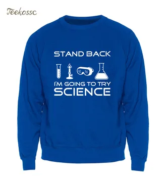 Înapoi - am de Gând să Încerc Știință Hanorac Barbati Amuzant Tricou Imprimat Chimie Toamna si Iarna Fleece Alb Cald Jachete