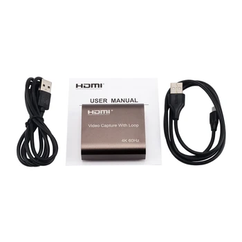 H1111Z 4K 60Hz HDMI Card de Captura Video, TV Buclă 1080P Înregistrare Joc Placa de Live Streaming Cutie USB 2.0 3.0 Grabber pentru PS4 Camera