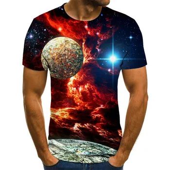 Bărbați Cerul Înstelat gaură neagră de Imprimare 3D Rece Amuzant Tricou Barbati Maneca Scurta, Topuri de Vara Tricou Barbat de Moda 3d T-shirt de sex Masculin Tees