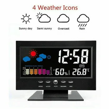 1 buc Inteligent Display Digital Stația Meteo de Alarmă Calendar/Funcția de Ceas cu Termometru Wireless de Temperatură și Umiditate Metru
