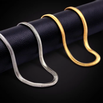 Bărbați Snake Link-ul Lanț Colier din Oțel Inoxidabil de Aur de Argint de Culoare Femei de sex Masculin Cravată colar Bijuterii Cadouri pentru El