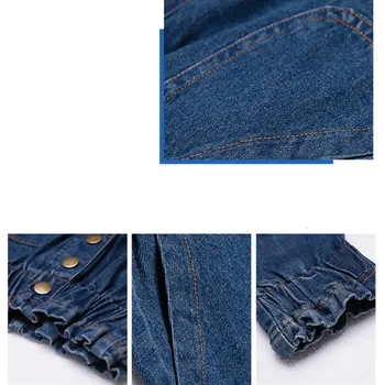 Copii Denim Blugi pentru Fete De 13 Ani-4 Nasturi de Metal Jeans Pentru Copii Fete Creion Blugi Talie Mare Adolescenti Pantaloni Casual de Înaltă Calitate
