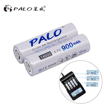 PALO 900mAh AA 3.7 V 14500 baterie litiu-ion reîncărcabilă baterii pentru lanterna LED-uri+incarcator pentru AA AAA 18650 14500 16350 18500 etc