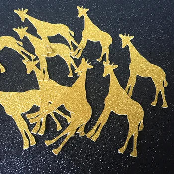 Aur/Argintiu/Negru Sclipici Girafa Masă Confetti pentru Copil de Dus/Copil Ziua de nastere de Copii Animale Decoratiuni Partid Favoruri Consumabile