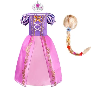 Copii Încurcat de Lux Costum Printesa Fete Rapunzel Dress Ziua Haine Copii Carnaval Petrecere de Halloween Rochie de Deghizare 3-8T