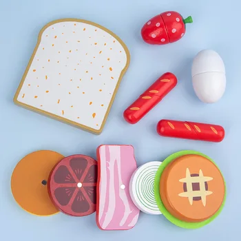 Copiii Din Lemn De Mic Dejun De Familie Magnetic Legume De Tăiere De Fructe Produse Alimentare De Gătit Set De Jucării Pretinde Joc Bucătărie De Jucărie Cadou