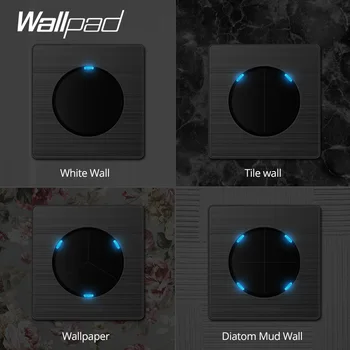 Wallpad 4 Banda 2 Mod de Perete Comutator de Lumină Aleatoare faceți Clic pe Buton Cu LED Indicator din Oțel Inoxidabil Panou de Acasă