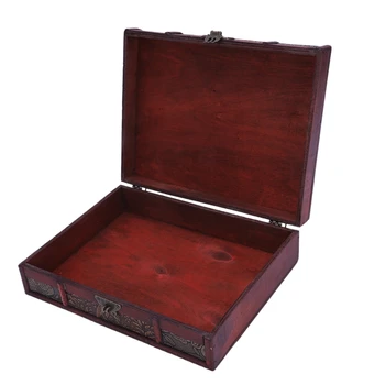 De Depozitare din lemn Caseta de Bijuterii Vintage Mare Cutie de Lemn cu Metal de Blocare Cadou de Nunta de Ambalare Manuală Desktop Decor