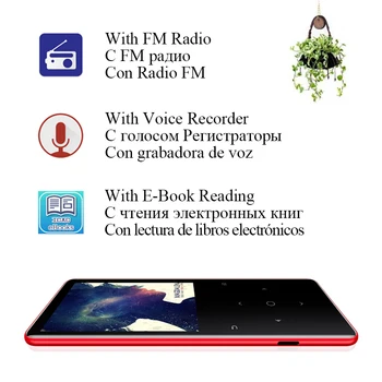 MP4 Player Bluetooth 4.2 cu Difuzor Căști E-book-Radio FM MP4 Video Music Player HiFi Slim MP 4 Walkman 8GB 16GB 32GB 40GB
