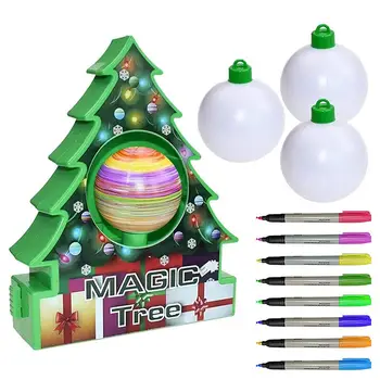 6PCS Pictat Minge Pom de Crăciun Ornament Decor Kit Pentru Copii Ambarcațiuni Activitatea Joc Jucărie Pentru Pomul de Craciun Ornament Cu Lumina