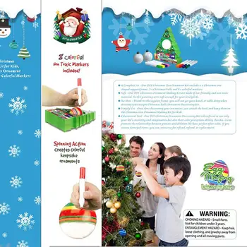 6PCS Pictat Minge Pom de Crăciun Ornament Decor Kit Pentru Copii Ambarcațiuni Activitatea Joc Jucărie Pentru Pomul de Craciun Ornament Cu Lumina