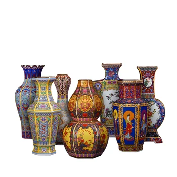 Jingdezhen Ceramică Vaza Amenajare Living Aranjament De Flori Antice Chineze Email Porțelan Vaze Decor Acasă Meserii