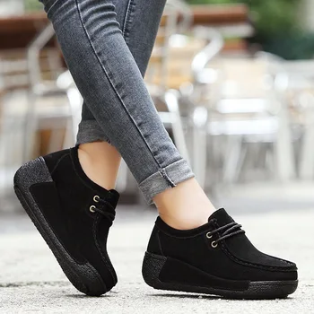Femei pantofi plat scăzut gros pantofi plat, în glezna cizme platforma casual pantofi de sport
