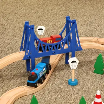 Lemn Montessori Tren De Cale Ferată Track Set De Mari Dimensiuni Munte Scena Slot De Masina De Garaj De Parcare Pentru Masina De Circuit Voiture Copilului Jucării
