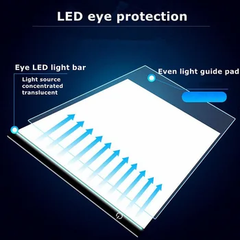 Ultra Subțire A4 Lumină LED-uri Pad Artcraft Contur de Casetă de Lumină Copia Bord tablette lumineuse broderie diamant tăbliță de Scris pentru copii