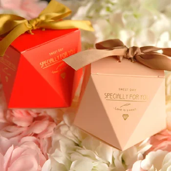 Noul Roz/Rosu/Bule Forma de Diamant Copil de Dus Cutie de Bomboane de Nunta Favoruri și Cadouri Cutii Petrecerea de Ziua Decor pentru Oaspeții
