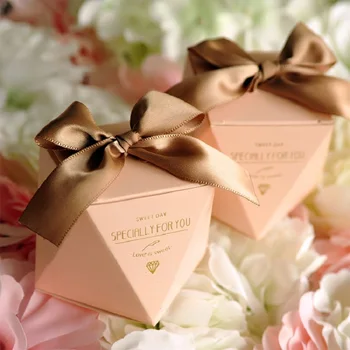 Noul Roz/Rosu/Bule Forma de Diamant Copil de Dus Cutie de Bomboane de Nunta Favoruri și Cadouri Cutii Petrecerea de Ziua Decor pentru Oaspeții