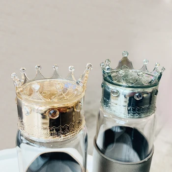 Moda Sticlă De Apă Cana Cu Coroana, Capac Capac Corp Rezistent La Căldură New Sosire