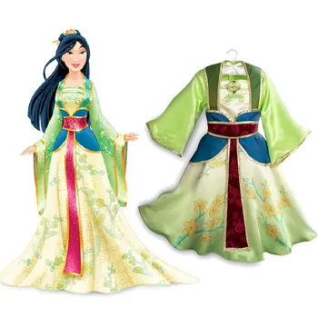 2020 Mulan Costum Pentru Teen Fată Rochie de Moda de Paști Copil Cosplay Rochie+Curea+Ventilator Deghizare Tinuta de Petrecere pentru Copii Princess Tunica