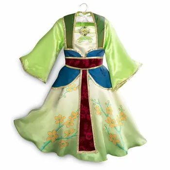 2020 Mulan Costum Pentru Teen Fată Rochie de Moda de Paști Copil Cosplay Rochie+Curea+Ventilator Deghizare Tinuta de Petrecere pentru Copii Princess Tunica