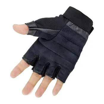 Barbati din piele de jumătate-deget mănuși de fitness tacticile de lupta de sport în aer liber jumătate umeri piele de oaie manusi alpinism mănuși