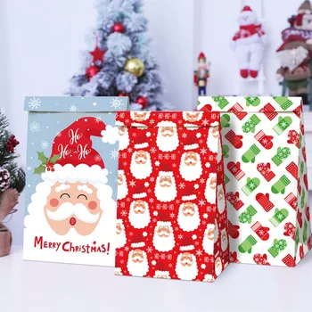 12pcs Crăciun Fericit Sac de Cadouri de Crăciun, Decorațiuni Pentru Casă Navidad Cadouri Decor Moș Crăciun, om de Zăpadă Neol An Nou Fericit 2021
