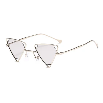 Vintage stil steampunk ochelari de soare pentru barbati brand de lux designer de Ochelari de soare Triunghi neregulat cadru de metal moda galben Ochelari