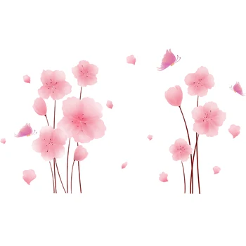 [shijuekongjian] Flori Roz Plante Autocolante de Perete DIY Fata Decalcomanii de Perete pentru Camera de zi Dormitor Bucatarie Nursery Decorarea Casei
