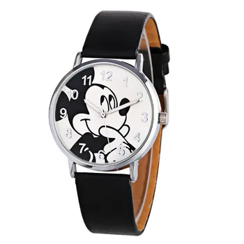 часы 2019 Nou brand de Desene animate Mickey Bărbați Femei Ceas fată băiat în aer liber, ceasuri Sport din piele cuarț Ceasuri Zegarki damskie