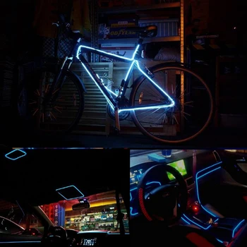 3m 3V Baterie Lumina de Neon EL-Wire 3 Moduri de CONDUS Lumina Benzi cu Controler Pentru Masina Dance Party Bicicleta Decor Iluminat