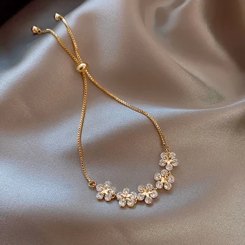 2020 coreeană nou design de moda bijuterii de lux high-end floare zircon reglabil de sex feminin petrecere bal brățară