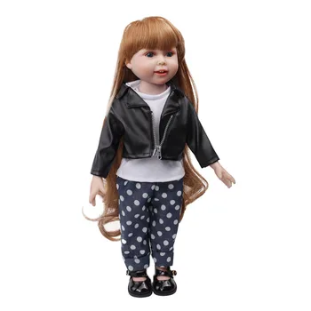 Papusa haine negre costum sacou + alb + pantaloni tricou jucărie accesorii de 18 inch Fata de papusa si 43 cm baby dolls c729