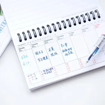 Kawaii Transparent PP Bobina Săptămână Plan Memo Notepad Cartea 80 Foaie Săptămânală Planificator de zi cu Zi Sushi Notebook Papetărie, Rechizite Școlare