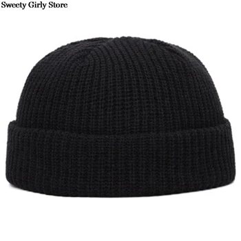 Bărbați Femei Tricotate Pălărie Beanie Pălărie Moale Confortabil Brimless Capace Calda De Toamna Si Iarna Schi Pălării De Moda Casual Capac De Bumbac 2020