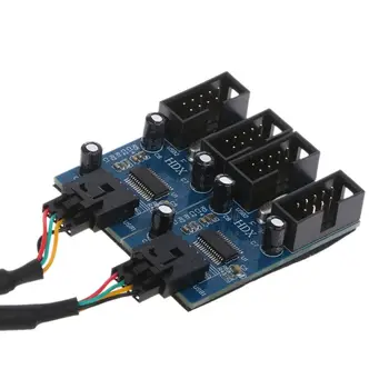1 Pc Pc Caz Interne 9-Pin USB 2.0 de sex Masculin de la 1 La 4 de sex Feminin Splitter PCB Chipset Extender de Înaltă Calitate Cablu Adaptor