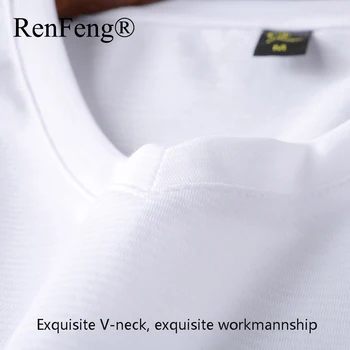 2019 Brand Bărbați Monofazate Negru Cool Tricou de Bumbac Mercerizat Tricou Maneca Scurta Primavara-Vara Casual Men ' s V neck Slim T-Shirt