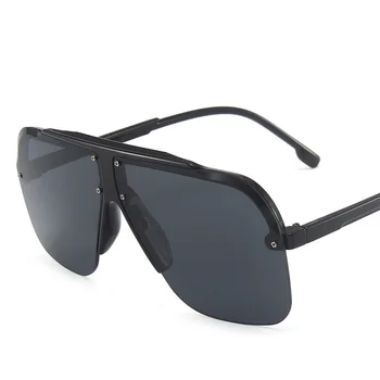 2021New fără ramă de ochelari de Soare Piața Femei Bărbați Supradimensionate Retro Brand Designer de Top Plat Mare Dreptunghi Ochelari de UV400 Nuante Oculos