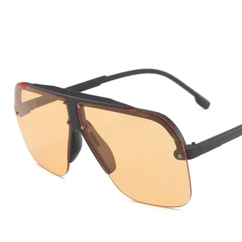 2021New fără ramă de ochelari de Soare Piața Femei Bărbați Supradimensionate Retro Brand Designer de Top Plat Mare Dreptunghi Ochelari de UV400 Nuante Oculos