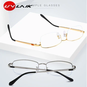 UVLAIK Anti-albastru Semi-fără ramă de afaceri rama de ochelari pentru barbati femei Brand de Lux design Ultra cadru din aliaj Unisex UV400