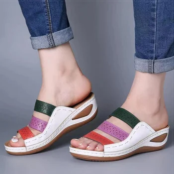 Femei Sandale De Vară 2020 Sandale Cu Tocuri Femei Pantofi Pene Plus Dimensiune 43 Sandale Cu Platforma Pantofi Femei Casual Chaussure Femme