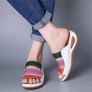 Femei Sandale De Vară 2020 Sandale Cu Tocuri Femei Pantofi Pene Plus Dimensiune 43 Sandale Cu Platforma Pantofi Femei Casual Chaussure Femme
