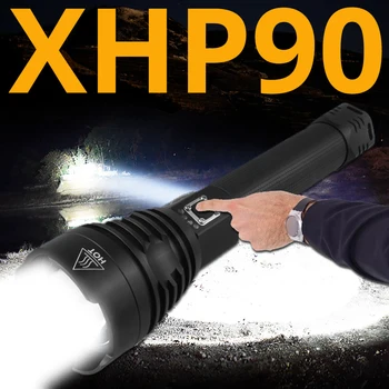 90000LM cel Mai Puternic XHP90 LED Lanterna Tactice rezistent la apa Lanterna 3 moduri de Zoom de Vânătoare, camping lămpi De 18650 sau 26650