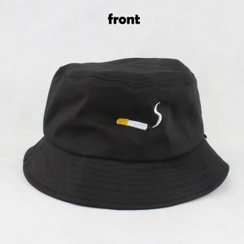 Nu chill somking broderie găleată pălării pentru bărbați în aer liber, pescuit pălărie hip hop femei panama pălărie găleată de vară capac plat