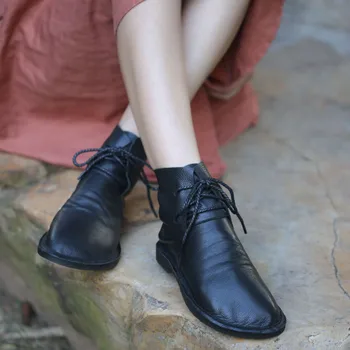 VALLU 2020 toamna noi produse frumos colorate din piele, șosete cizme retro casual din piele confortabil talpă moale glezna cizme
